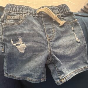 Old Navy Distressed Denim Shorts in Blue with Drawstring